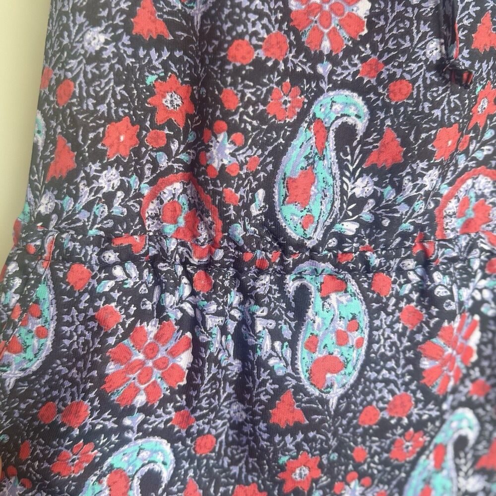 NEW Y2K American Eagle Paisley Midi Dress L Boho Fairy sun dress Pockets ruffle - Picture 11 of 16